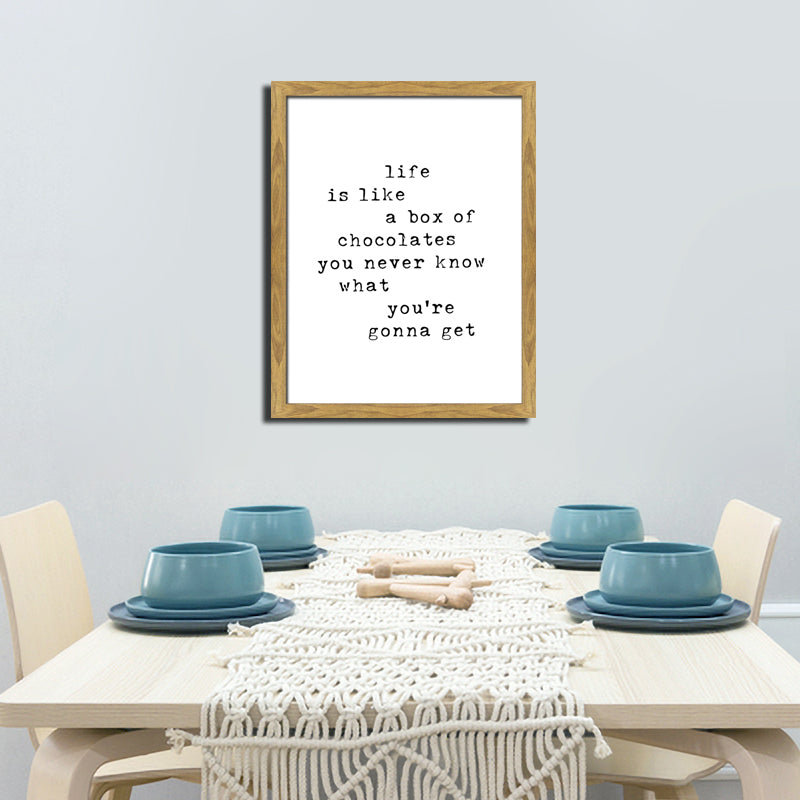 Box Of Chocolates Natural Framed Canvas Sign