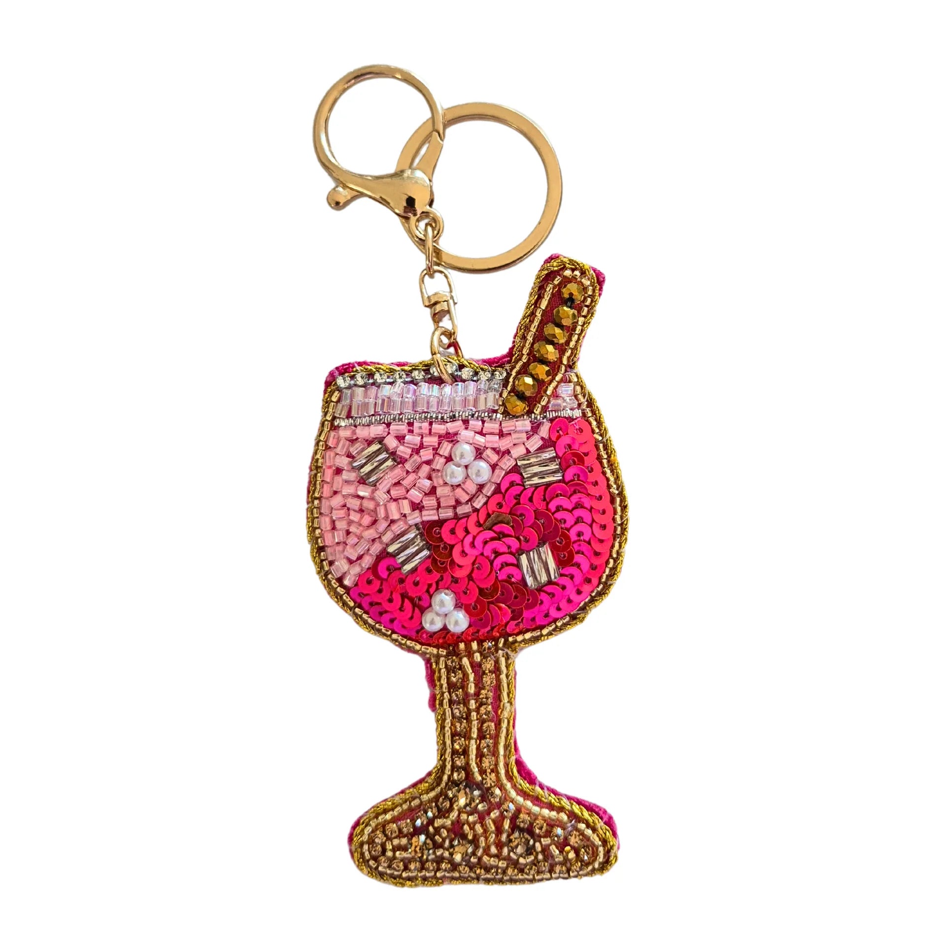 Beaded Keychain | Pink Cocktail