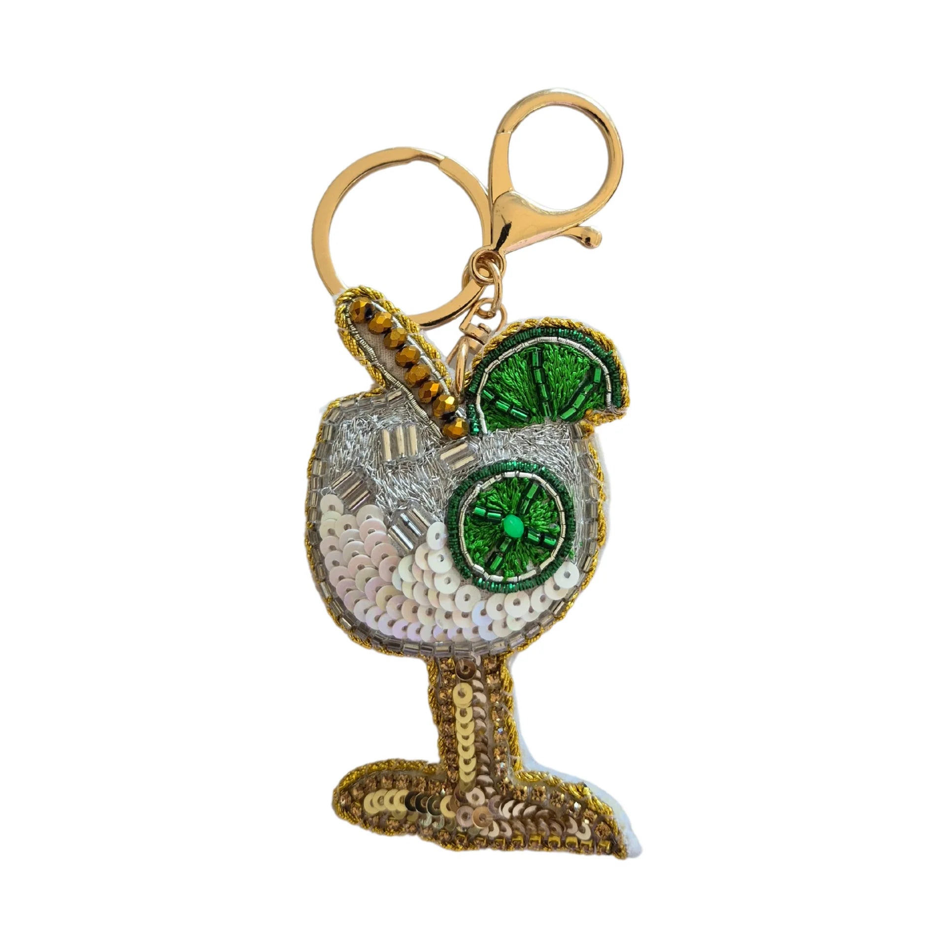 Beaded Keychain | White Cocktail