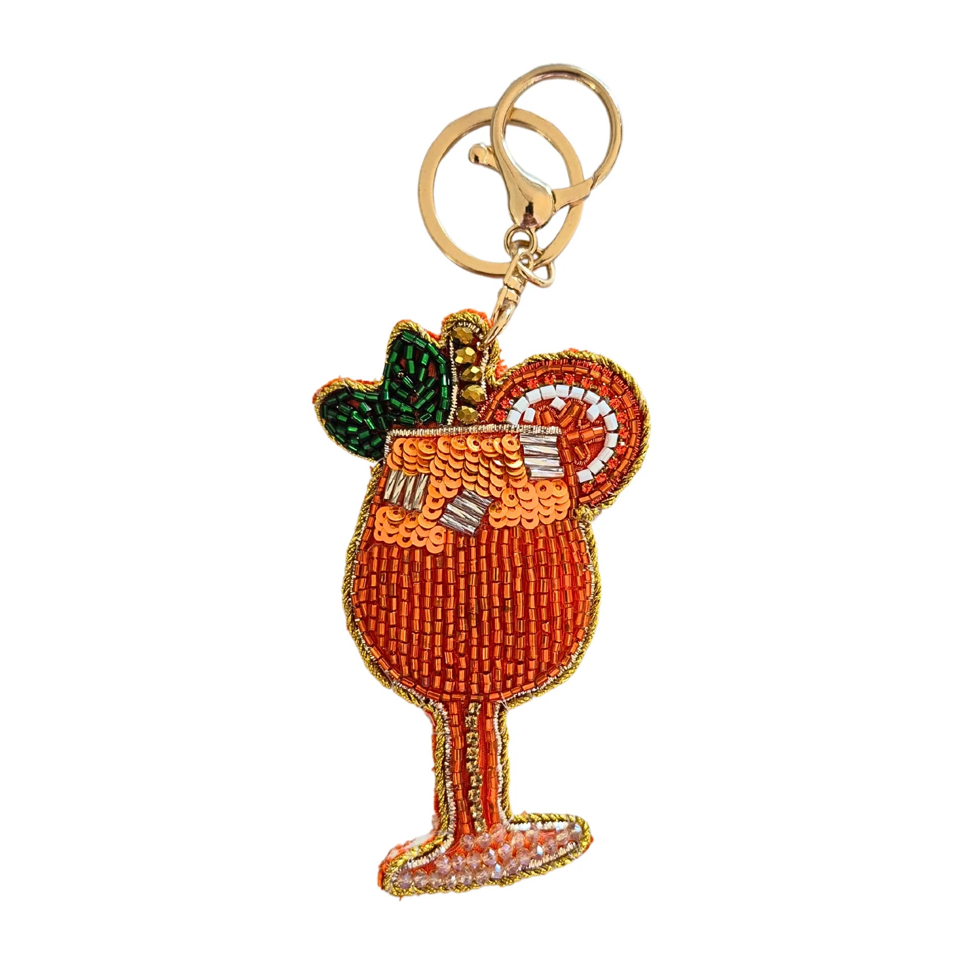 Beaded Keychain | Orange Cocktail