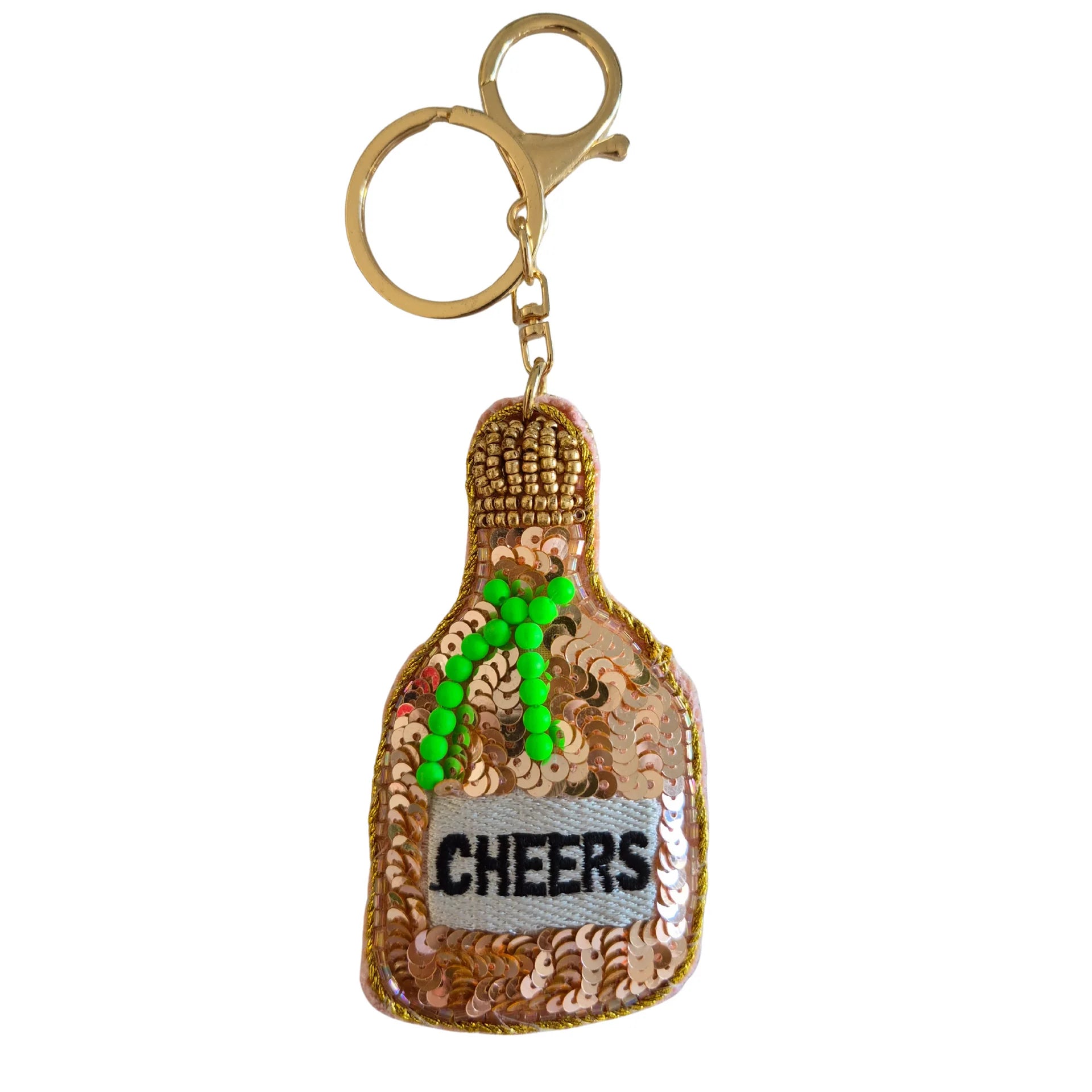 Beaded Keychain | Gold Cheers