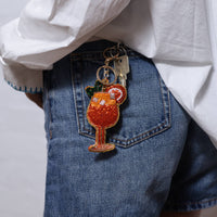 Beaded Keychain | Orange Cocktail