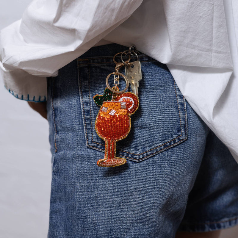 Beaded Keychain | Orange Cocktail