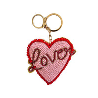 Beaded Keychain | Pink Heart Lover