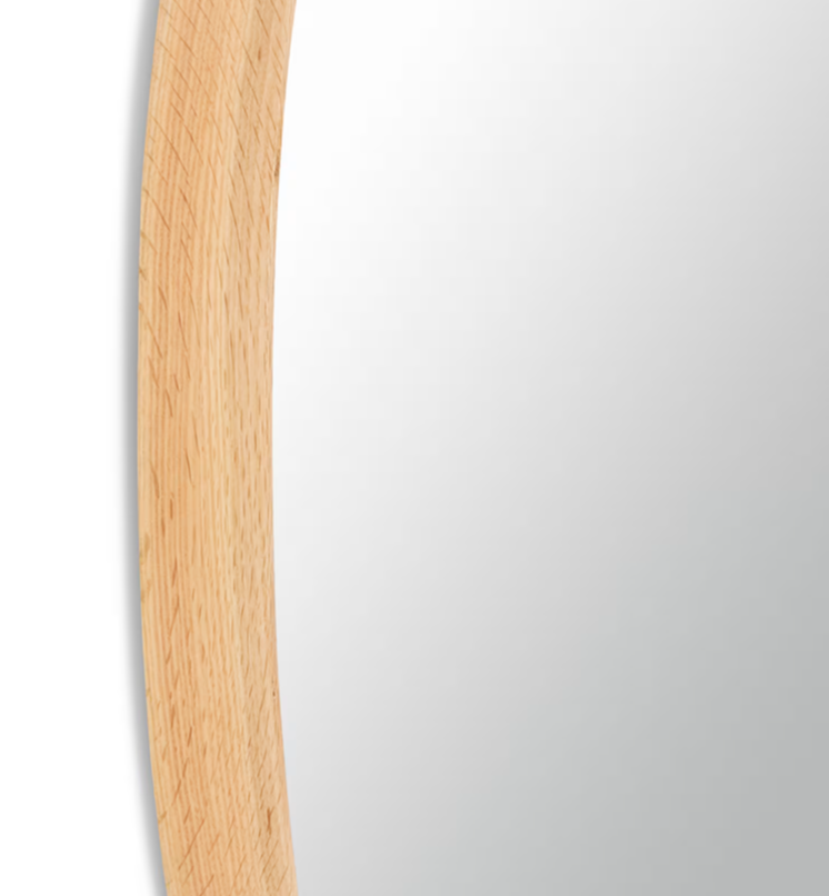 Maha Square Round Mirror | Natural