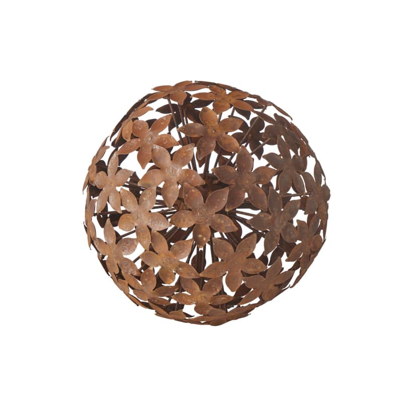 Rust Flower Sphere Garden Décor