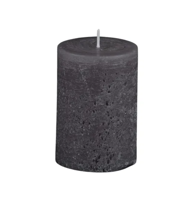 Terra Texture Pillar Candle | Charcoal