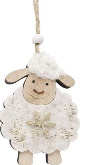 Fluffy Sheep Hanging Decorations White
