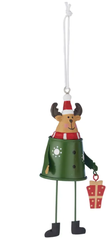 Santa & Deer Hanger Metal
