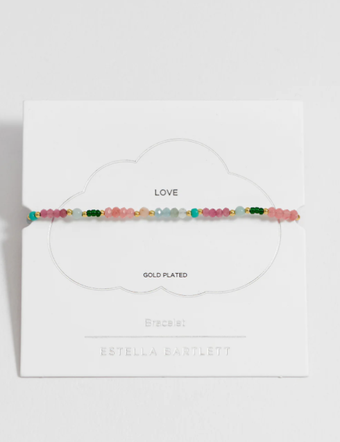 Green & Pink Mixed Mini Bead Bracelet | Love