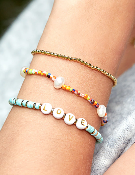 Gold & Multi Beads Double Bracelet | Escape The Ordinary