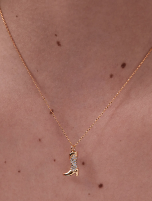 Pave Cowboy Boot Necklace | Howdy