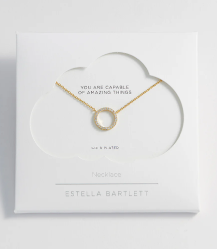 Circle CZ Gold Necklace | You Are Capable Of Amazing Things