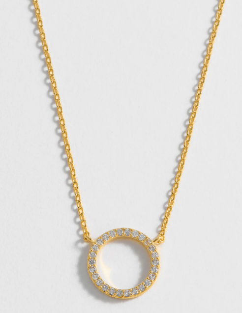 Circle CZ Gold Necklace | You Are Capable Of Amazing Things