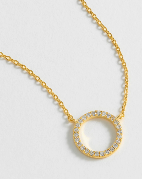 Circle CZ Gold Necklace | You Are Capable Of Amazing Things