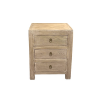 Elm 3 Drawer Bedside