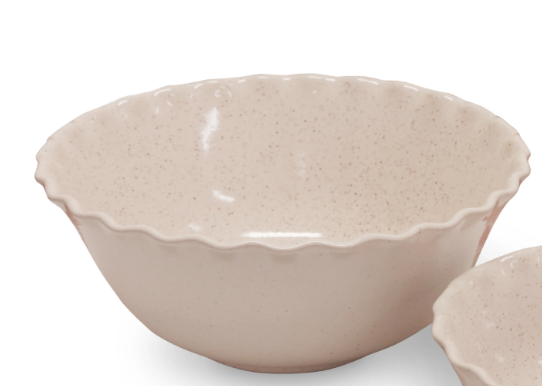 Cleo Wavy Natural Speckle Serveware