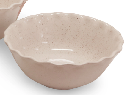 Cleo Wavy Natural Speckle Serveware