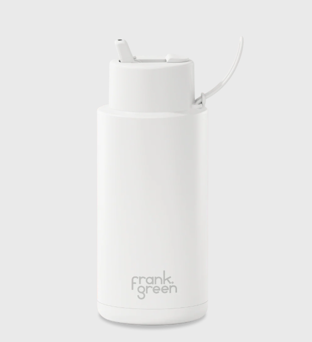 Ceramic Reusable Bottle with Flip Straw Lid | 34oz 1000ml