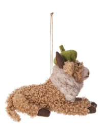 Merry Moo Ornament Felt | Brown