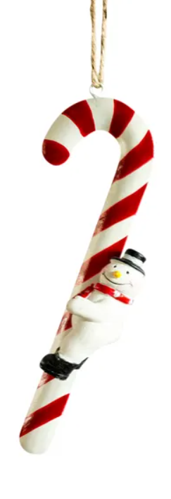 Candy Cane Metal Hanging Ornament