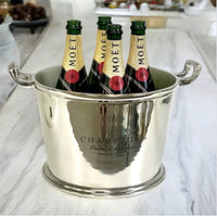 Shiny Nickle Champagne Bucket W/Logo