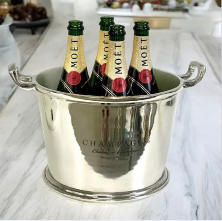 Shiny Nickle Champagne Bucket W/Logo
