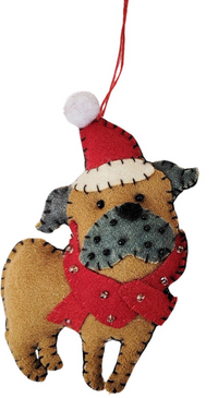Pug & Sausage Dog Hanging Decoration Brown