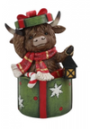 Resin Xmas Highland Cow