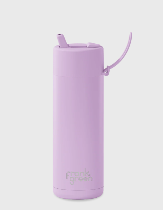 Ceramic Reusable Bottle with Flip Straw Lid | 20oz 595ml