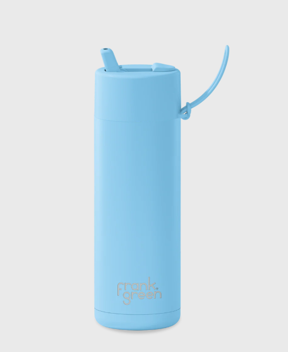 Ceramic Reusable Bottle with Flip Straw Lid | 20oz 595ml