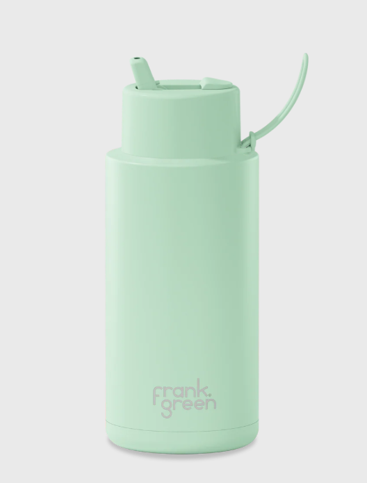 Ceramic Reusable Bottle with Flip Straw Lid | 34oz 1000ml