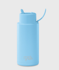 Ceramic Reusable Bottle with Flip Straw Lid | 34oz 1000ml