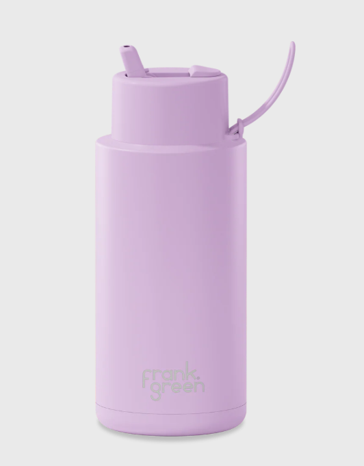 Ceramic Reusable Bottle with Flip Straw Lid | 34oz 1000ml