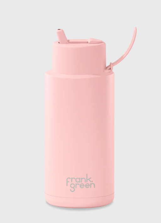 Ceramic Reusable Bottle with Flip Straw Lid | 34oz 1000ml