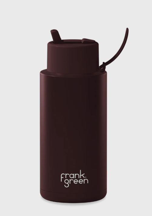 Ceramic Reusable Bottle with Flip Straw Lid | 34oz 1000ml
