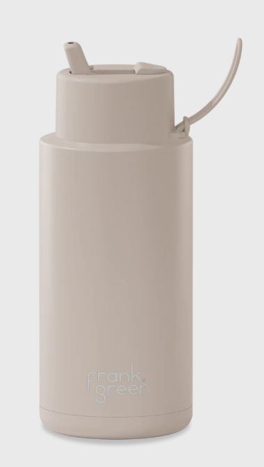 Ceramic Reusable Bottle with Flip Straw Lid | 34oz 1000ml