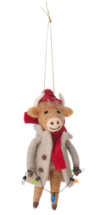 Winter Moo Felt Hanging Ornament