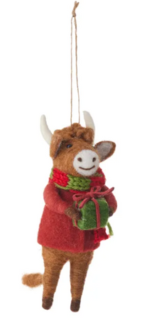 Gift Cow Felt Hanging Ornament