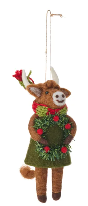 Gift Cow Felt Hanging Ornament