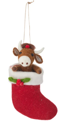 Peeka Stocking Felt Hanging Ornament