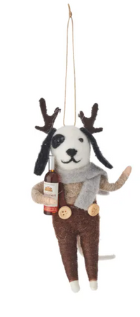 Wine Dog Ornament Felt