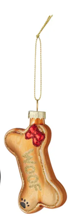 Merry Woof Ornament Glass