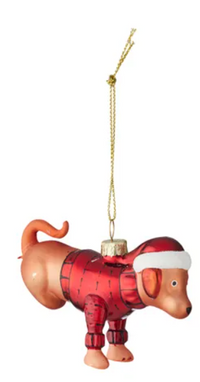 Merry Woof Ornament Glass