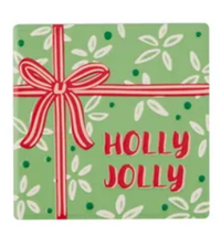 Holly Jolly Ceramic Coaster