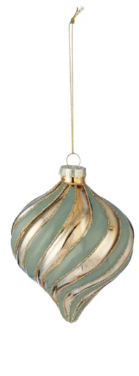Glass Droplet Shiny | Gold/Green