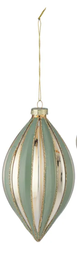 Glass Droplet Shiny | Gold/Green