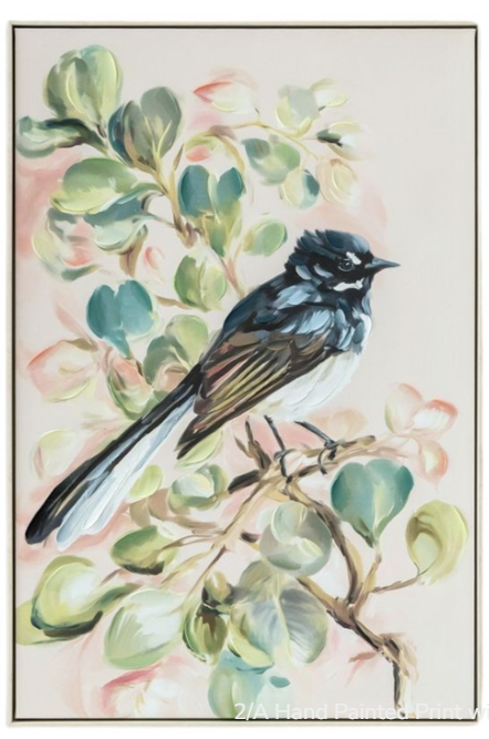 Australian Native Birdlife Hand Painted Print with Frame