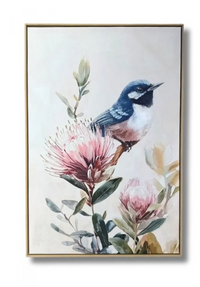 Blue Wren Garden Hand Painted Prints