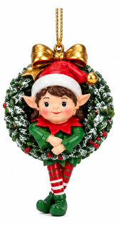 Resin Elf Xmas Ornaments
